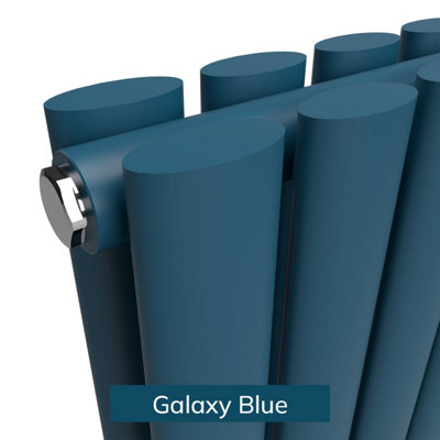 B&Q -  Oval Coloured Vertical Radiator Galaxy Blue 1800mm X 540mm Double1948W.