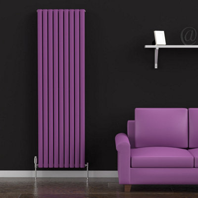 B&Q -  Oval Coloured Vertical RadiatorPretty Plum Purple1800mm X 540mm (Double)