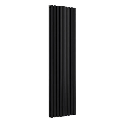 B&Q -  Oval Coloured Vertical Radiator Space Black 1800mm X 540mm Double Panel