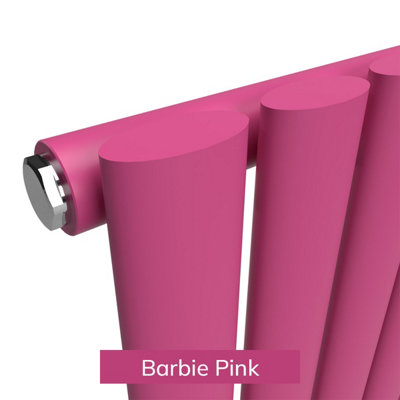 B&Q -  Oval Coloured Vertical Radiator Barbie Pink 1800mm X 540mmSingle