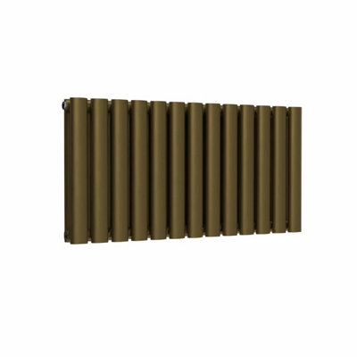 B&Q -  Oval Horizontal Radiator Antique Brass 400mm X 780mm Double Panel