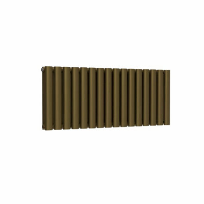 B&Q -  Oval Horizontal Radiator Antique Brass 400mm X 960mm Double Panel843W (2876 Btu)
