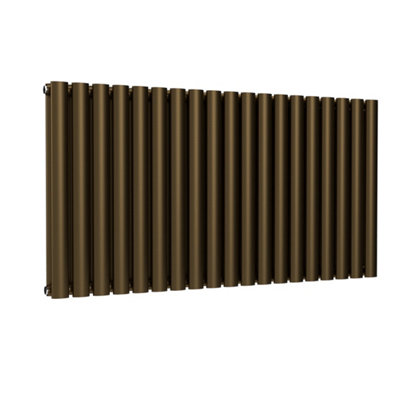 B&Q -  Oval Horizontal Radiator Antique Brass 600mm X 1140mm Double1444W (4926 Btu)
