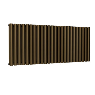 B&Q -  Oval Horizontal Double Panel Radiator Antique Brass 600mm X 1440mm.