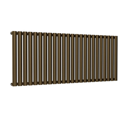 B&Q -  Oval Horizontal Radiator Antique Brass 600mm X 1440mm Single981W (3346 Btu)