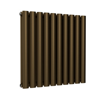 B&Q -  Oval Horizontal Radiator Antique Brass 600mm X 540mm Double2333 Btu (684W)