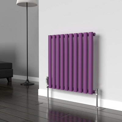 B&Q -  Oval Horizontal Coloured RadiatorPretty Plum Purple600mm X 540mm (Single)