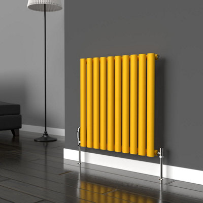 B&Q -  Oval Horizontal Coloured RadiatorSunflower Yellow600mm H X 540mm W (Single)