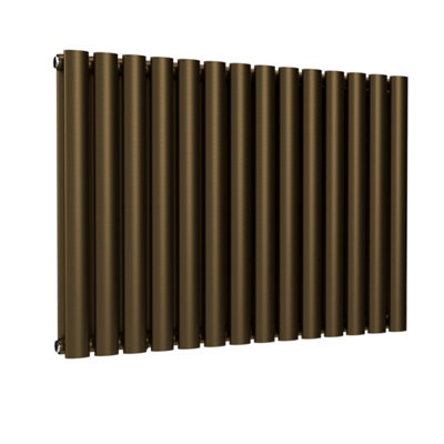 B&Q -  Oval Horizontal Radiator Antique Brass 600mm X 780mm Double.