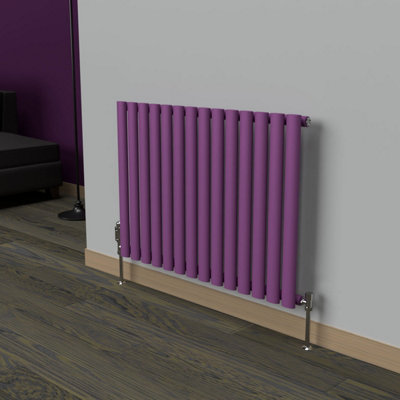 B&Q -  Oval Horizontal Coloured Radiator Pretty Plum Purple600mm X 780mmSingle.