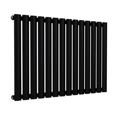 B&Q -  Oval Horizontal Coloured RadiatorSpace Black600 mm X 780 mmSingle.