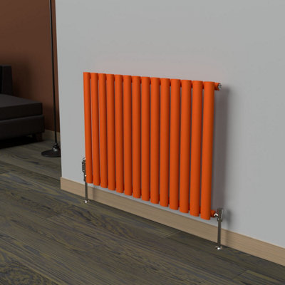 B&Q -  Oval Horizontal Coloured Radiator Sunburst Orange 600mm X 780mmSingle