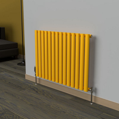 B&Q -  Oval Horizontal Coloured Radiator Sunflower Yellow 600mm X 780mmSingle.