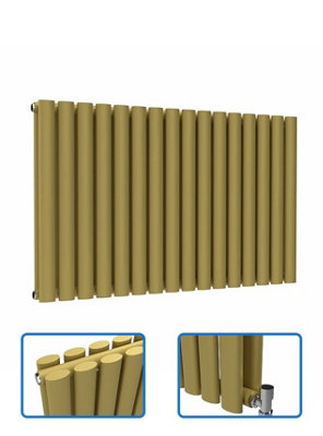 B&Q -  Oval Horizontal Coloured RadiatorMetallic Gold600mm X 960mm (Double)