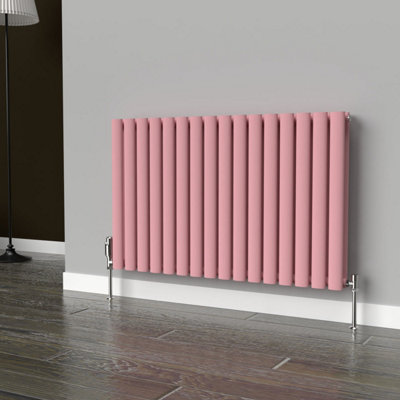 B&Q -  Oval Horizontal Coloured Radiator Pastel Pink 600mm X 960mm DoubleLux Oval-600-960D