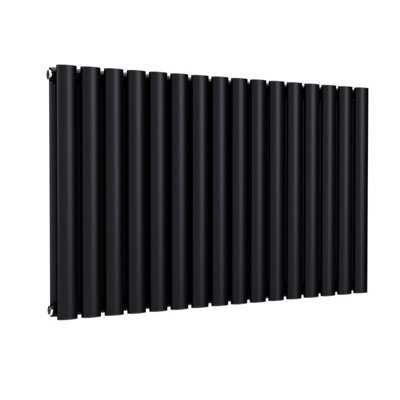 B&Q -  Oval Horizontal Coloured RadiatorSpace Black600mm X 960mm (Double).