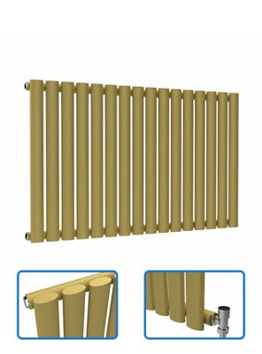 B&Q -  Oval Horizontal Coloured Radiator Metallic Gold 600mm X 960mmSingle2231 Btu (654W)