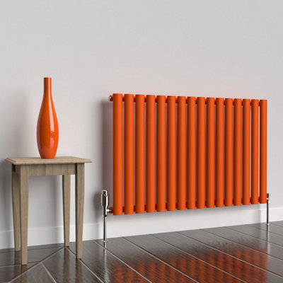 B&Q -  Oval Horizontal Coloured Radiator Sunburst Orange 600mm X 960mmSingle5 Year Warranty