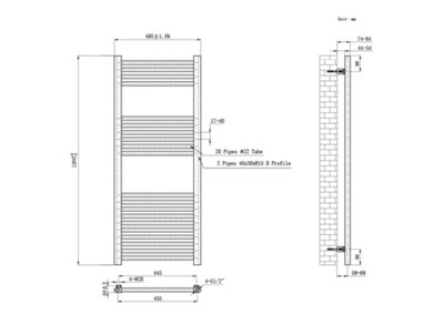 B&Q -  Coloured Towel RadiatorAntique Brass1200mm X 500mm449W (1531 Btu)