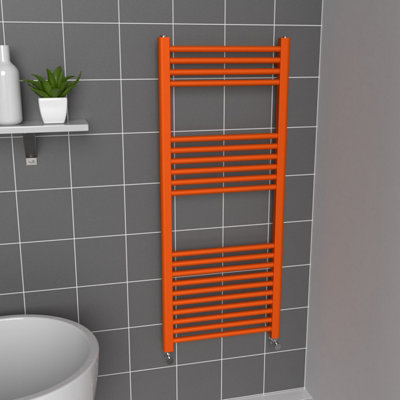 B&Q -  Coloured Towel Radiator Sunburst Orange1200mm X 500mmMild SteelCentral Heating