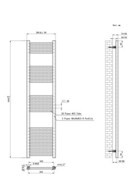 B&Q -  Coloured Towel RadiatorAntique Brass1600 mm X 400 mm