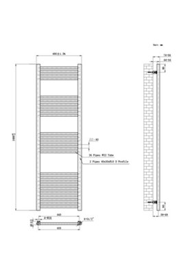 B&Q -  Coloured Towel RadiatorAntique Brass1600mm X 500mm