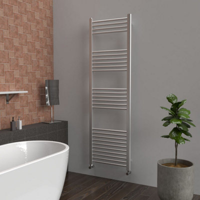 B&Q -  Coloured Towel Radiator Metallic Silver 1600mm X 500mm589W (2008 Btu)Wall-Mounted