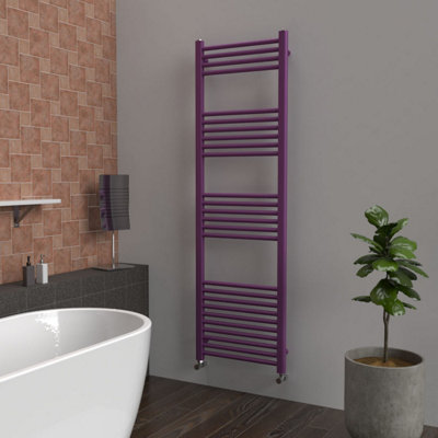 B&Q -  Coloured Towel Radiator Pretty Plum Purple 1600mm X 500mmCentral Heating