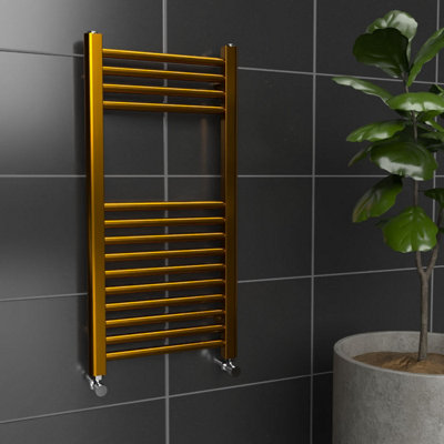 B&Q -  Coloured Towel Radiator Polished Brass 800 mm X 400 mmCentral Heating.