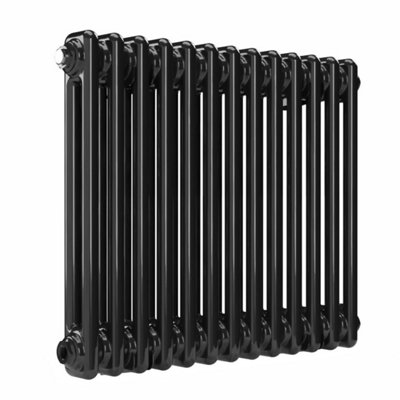 B&Q -  Horizontal 2 Column Radiator Black Nickel Lacquer 500mm X 605mm