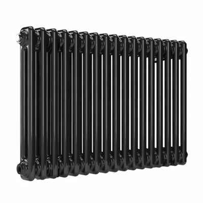 B&Q -  Horizontal 2-Column Radiator Black Nickel Lacquer 500mm H X 785mm W2126 Btu (623W)