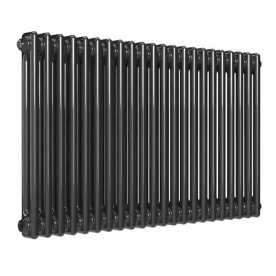 B&Q -  Horizontal 2-Column Radiator Black Nickel Lacquer 600mm X 1010mm968W (3302 Btu)