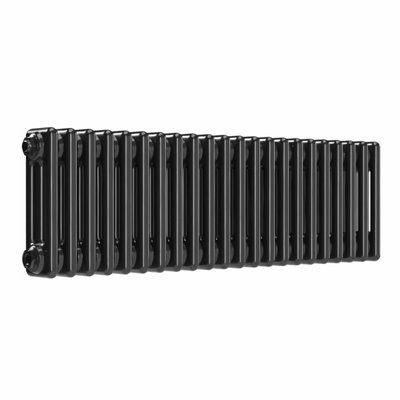 B&Q -  Horizontal 3-Column Radiator Black Nickel Lacquer 300mm X 1010mm660W (2251 Btu)