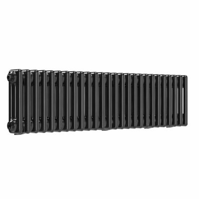 B&Q -  Horizontal 3-Column Radiator Black Nickel Lacquer 300mm X 1190mmWall-Mounted.