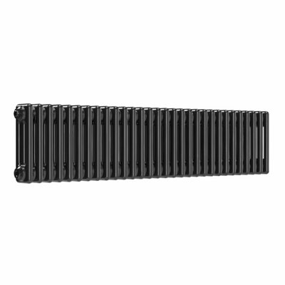 B&Q -  Horizontal 3-Column Radiator Black Nickel Lacquer 300mm X 1370mm (3 Column)