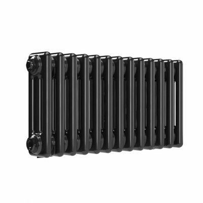 B&Q -  Horizontal 3-Column Radiator Black Nickel Lacquer 300mm X 605mm (3 Column)