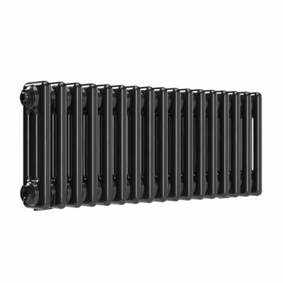 B&Q -  Horizontal 3-Column Black Nickel Lacquer Column Radiator300mm X 785mm.