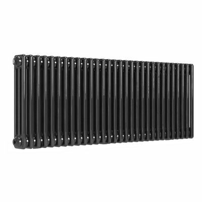 B&Q -  Horizontal 3 Column Radiator Black Nickel Lacquer 500mm X 1370mm1499W.