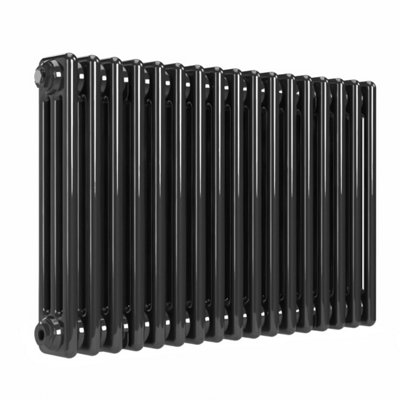 B&Q -  Horizontal 3 Column Radiator Black Nickel Lacquer 500mm X 785mm850W (2899 Btu)