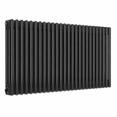 B&Q -  Horizontal 3-Column Radiator Black Nickel Lacquer 600mm X 1190mm5320 Btu.