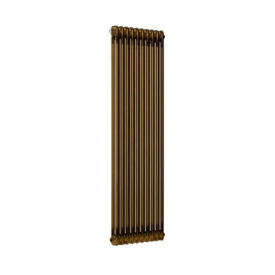 B&Q -  Vertical Brass Lacquer Column Radiator 1500mm X 470mm 2 Column.