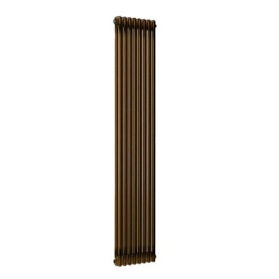 B&Q -  Vertical Brass Lacquer Column Radiator 1800mm X 380mm (2 Column).