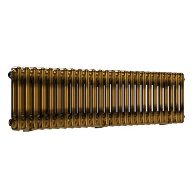 B&Q -  Horizontal Brass Lacquer Column Radiator2 Column 300mm X 1190mmWall-Mounted.