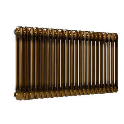 B&Q -  Horizontal 2-Column Radiator Brass Lacquer 500mm X 1010mmWall-Mounted