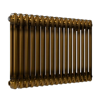 B&Q -  Horizontal 2-Column Radiator Brass Lacquer 500mm X 785mm2 ColumnWall-Mounted