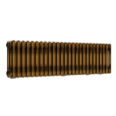 B&Q -  Horizontal Brass Lacquer Column Radiator3 Column 300mm X 1190mm.