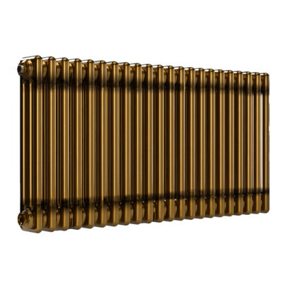 B&Q -  Horizontal 3 Column Radiator Brass Lacquer 500mm X 1010mm3 Column Mild Steel