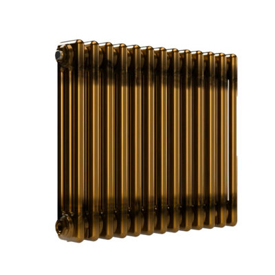 B&Q -  Horizontal 3-Column Radiator Brass Lacquer 500mm X 605mmMild Steel652W.