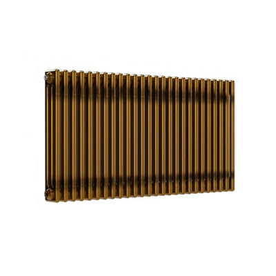 B&Q -  Horizontal Brass Lacquer Column Radiator3 Column 600mm X 1190mmMild Steel.