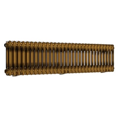 B&Q -  Horizontal Brass Lacquer Column Radiator2 Column300mm X 1370mmWall-Mounted.